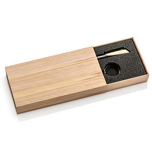 Alban Aluminium Pen w/Bamboo Keyring Set