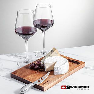 Swissmar® Acacia Board &  2 Bretton Wine
