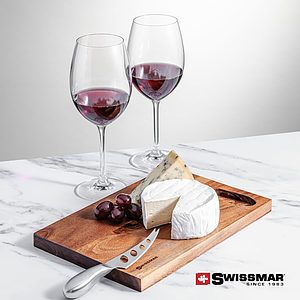 Swissmar® Acacia Board &  2 Blyth Wine