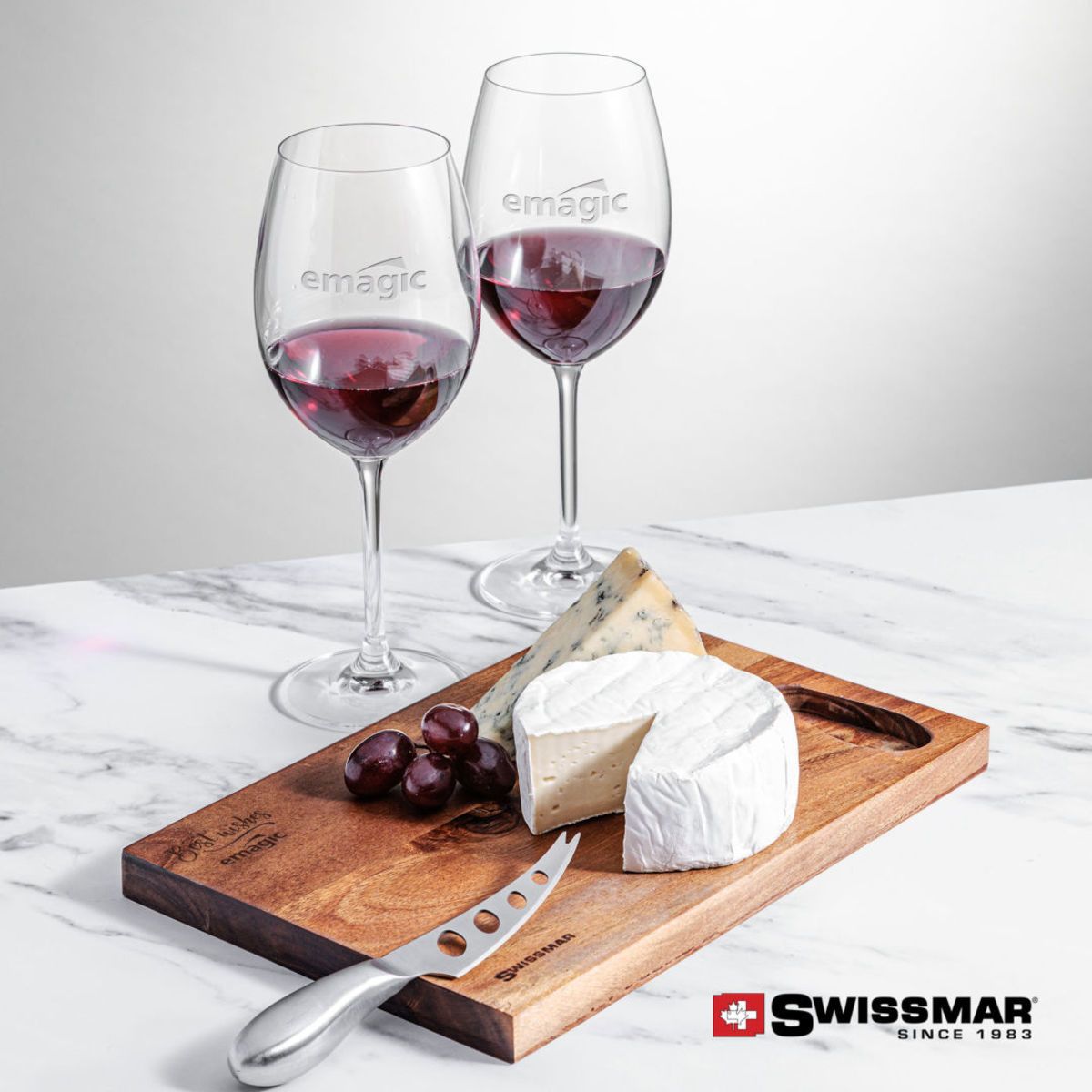 Swissmar® Acacia Board &  2 Blyth Wine