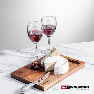 Swissmar® Acacia Board &  2 Carberry Wine