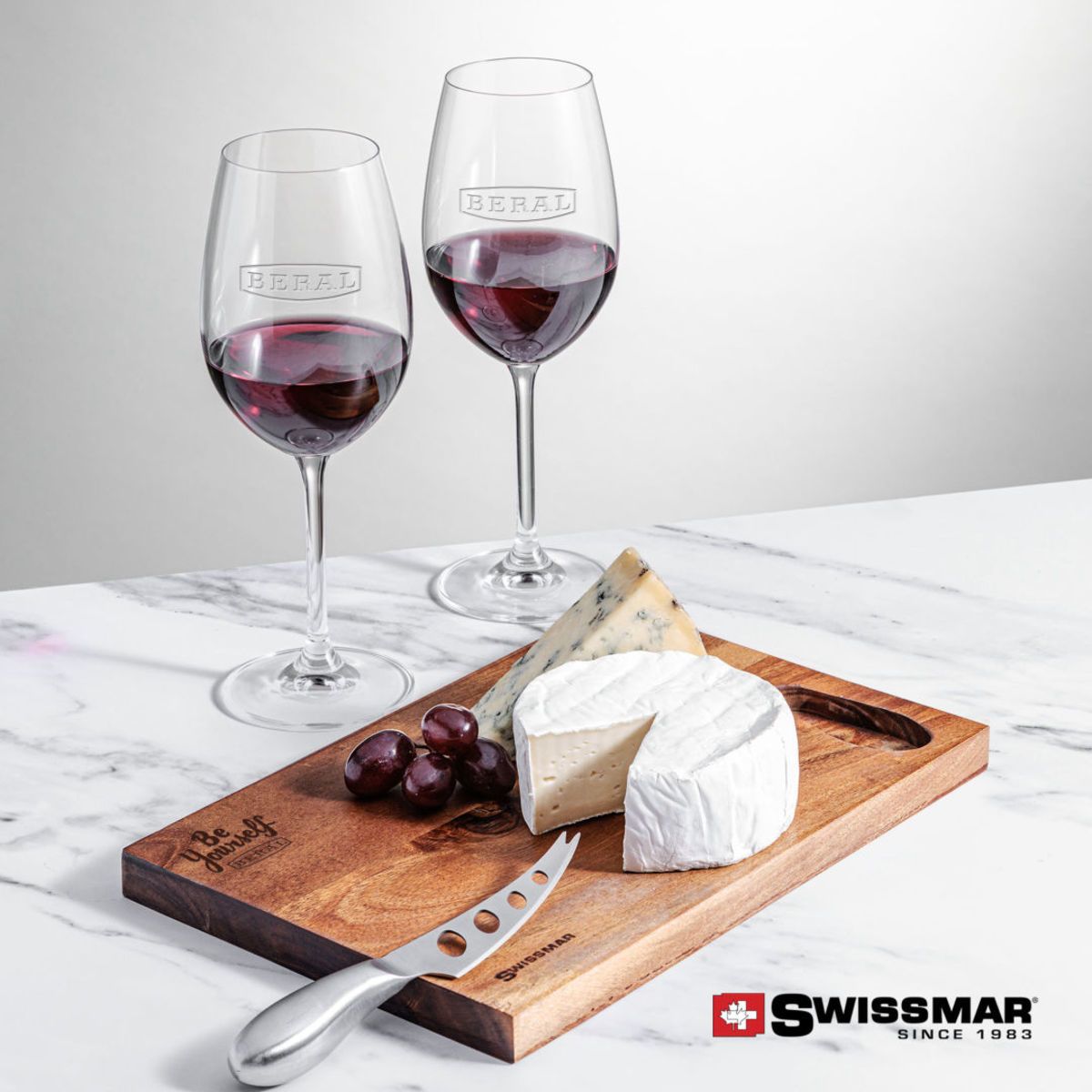 Swissmar® Acacia Board &  2 Coleford Wine