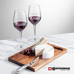 Swissmar® Acacia Board &  2 Lethbridge Wine