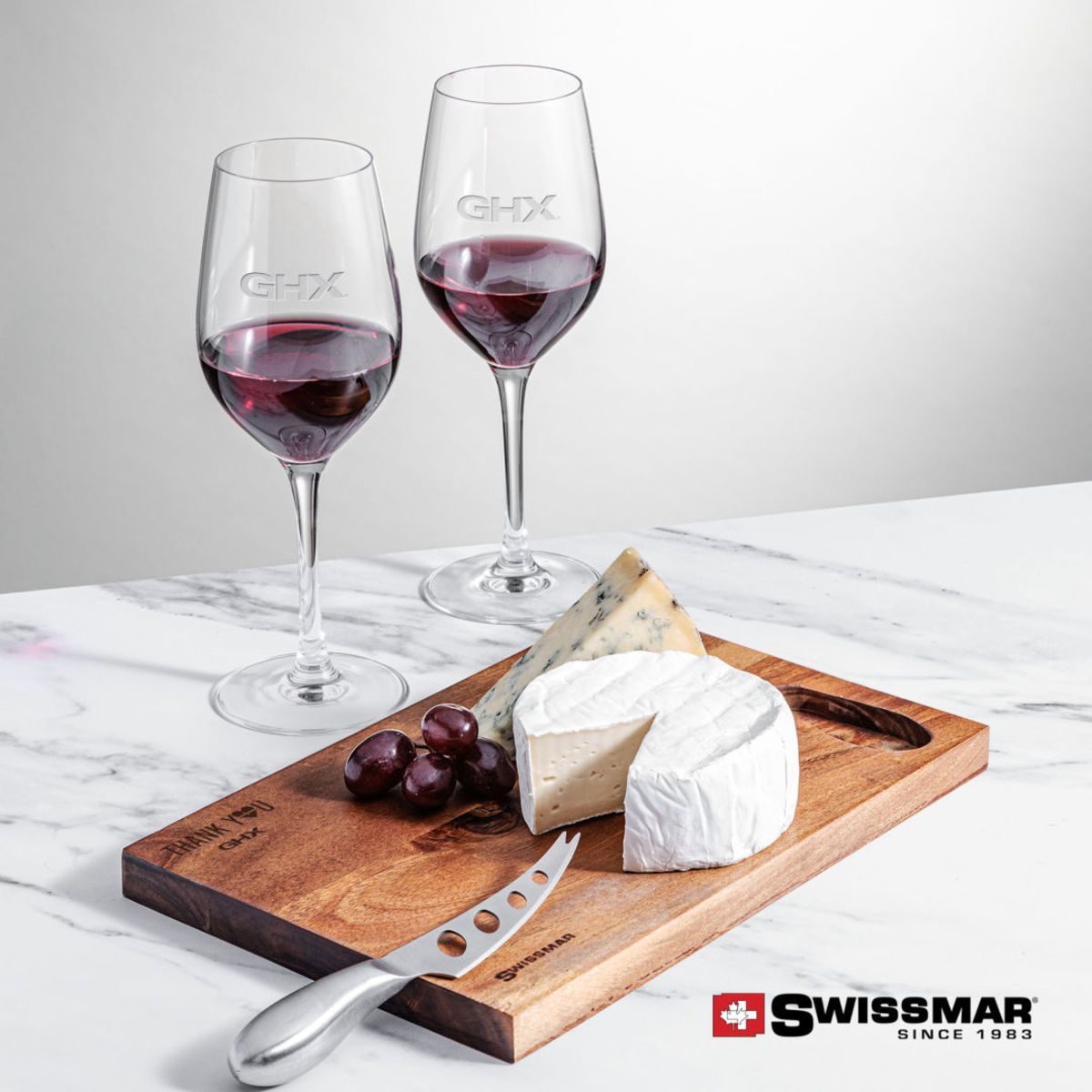 Swissmar® Acacia Board &  2 Lethbridge Wine