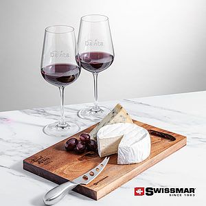 Swissmar® Acacia Board &  2 Laurent Wine