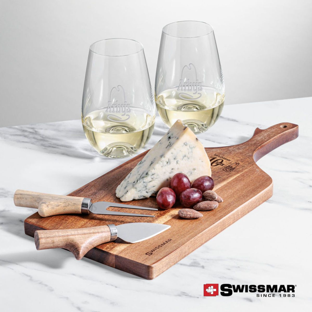 Swissmar Paddle Board  2 Boston Stemless Wine