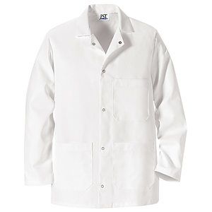 Gripper Front Short Butcher Coat - 0406