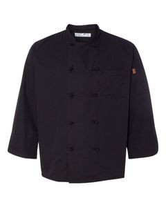 Black Knot Button Chef Coat - 0427