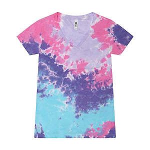 Women's Tie-Dyed V-Neck T-Shirt - 1075