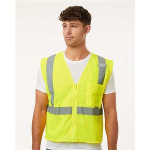 Unisex Single Pocket Zipper Mesh Vest - 1089-1090