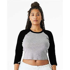Women's Micro Rib Three-Quarter Raglan Sleeve Baby Tee - 1200