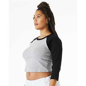 Women's Micro Rib Three-Quarter Raglan Sleeve Baby Tee - 1200