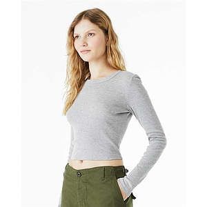 Women's Micro Rib Long Sleeve Baby Tee - 1501