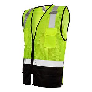 Unisex Black Bottom Mesh Class 2 Vest - 1509