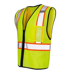 Unisex Economy Contrasting Vest with Zippered Front - 1527-1528