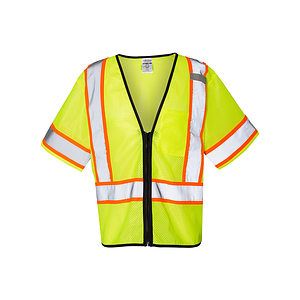 Unisex Class 3 Mesh Zippered Vest - 1565-1566