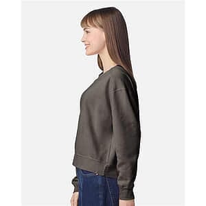 Women's Garment-Dyed Mid-Length Crewneck Sweatshirt - 1566L