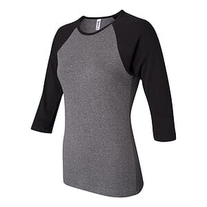 Women’s 1X1 Baby Rib Raglan Three-Quarter Sleeve Tee - 2000