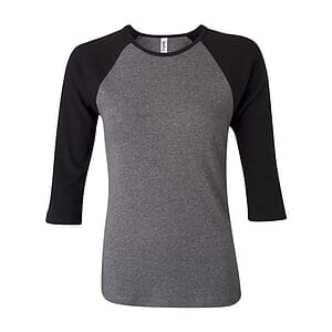 Women’s 1X1 Baby Rib Raglan Three-Quarter Sleeve Tee - 2000