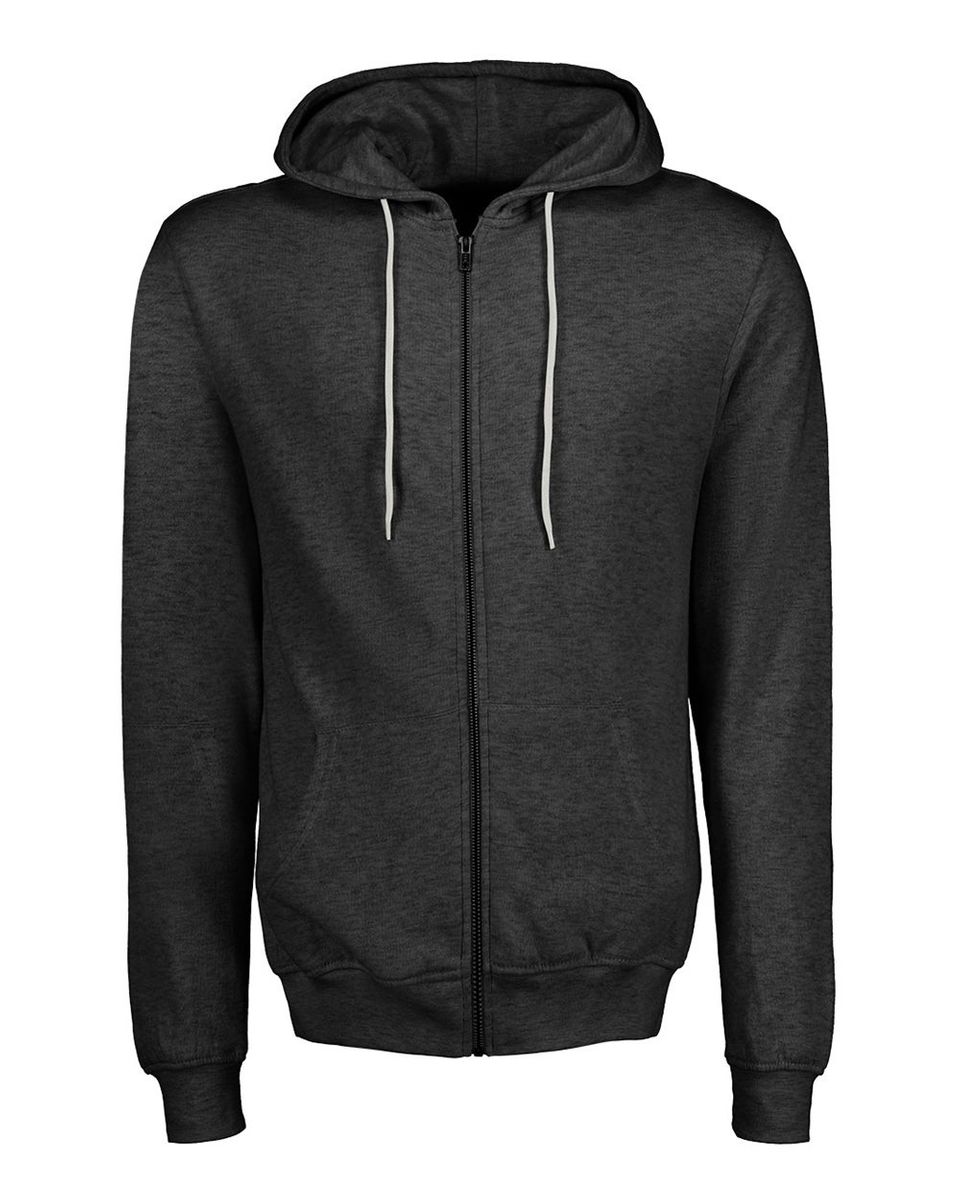 Unisex Retro Heather Full-Zip Hooded Sweatshirt - 2349