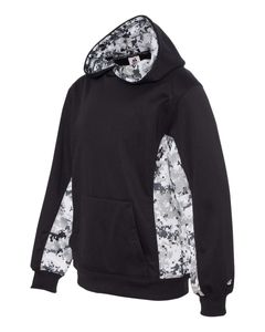 Youth Digital Camo Colorblock Performance Fleece Hooded Sweatshirt - 2464