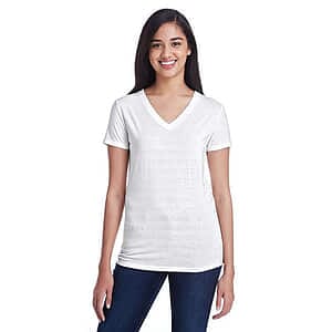 Women's Invisible Stripe V-Neck T-Shirt - 252RV