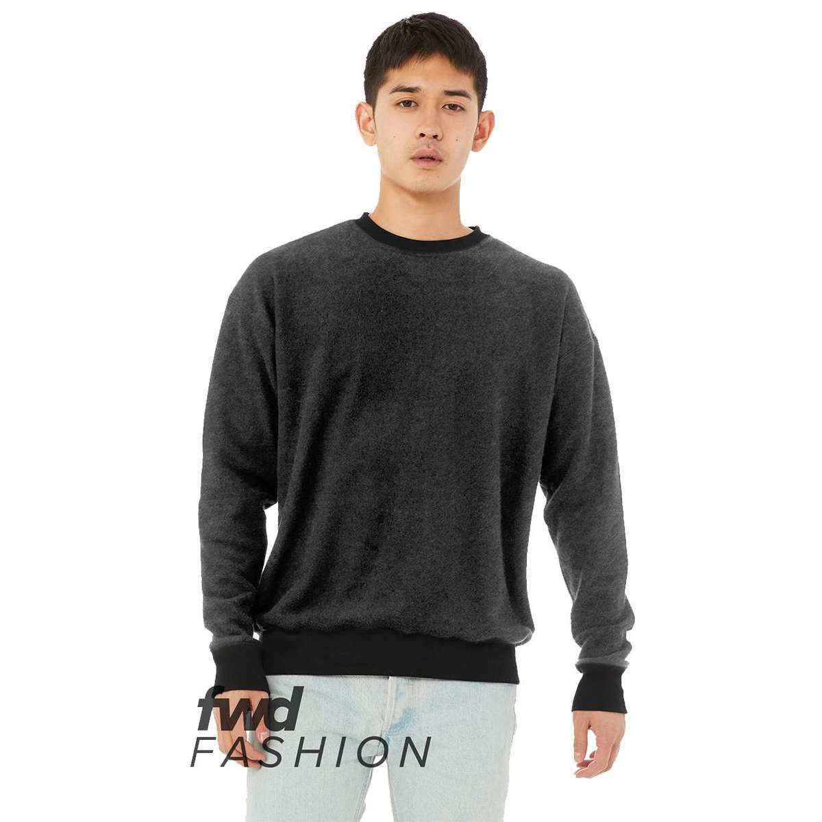 Unisex FWD Fashion Sueded Drop Shoulder Crewneck Sweatshirt - 3345