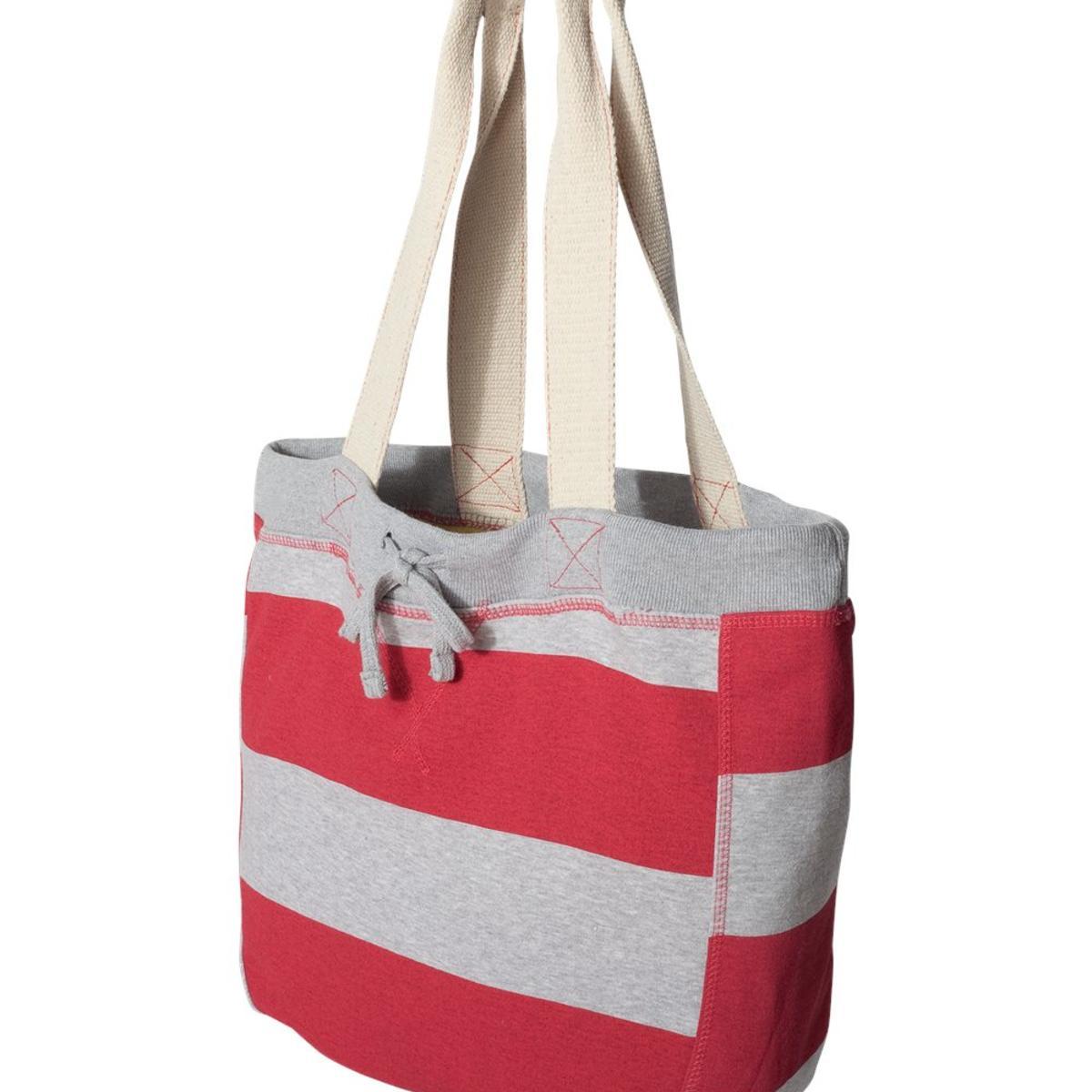 Malibu Sunny SoCal Beachcomber Bag - Heather Navy, Fully Lined Cotton Canvas Carryall - View #9