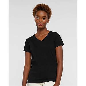 Women's Fine Jersey V-Neck Tee - 3507