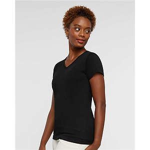 Women's Fine Jersey V-Neck Tee - 3507