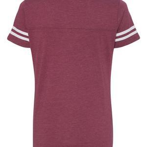 Women's Football V-Neck Fine Jersey Tee - 3537