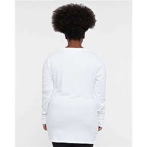 Women's Fine Jersey Lace-Up Long Sleeve T-Shirt - 3538