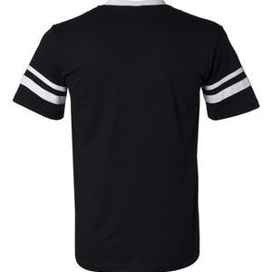 V-Neck Jersey with Striped Sleeves - 360