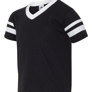 Youth V-Neck Jersey with Striped Sleeves - 361