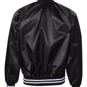 Unisex Satin Baseball Jacket Striped Trim - 3610