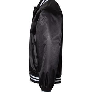 Unisex Satin Baseball Jacket Striped Trim - 3610