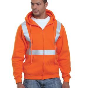 Men's USA-Made Hi-Visibility Full-Zip Hooded Sweatshirt - 3790