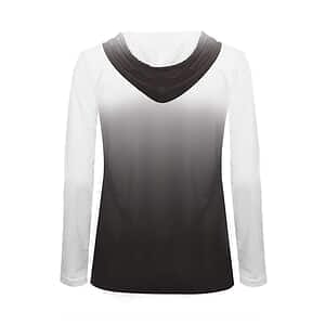 Women's Ombre Long Sleeve Hooded T-Shirt - 4208