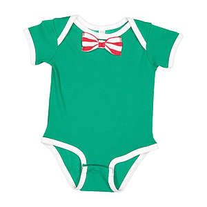 Infant Baby Rib Bow Tie Bodysuit - 4407