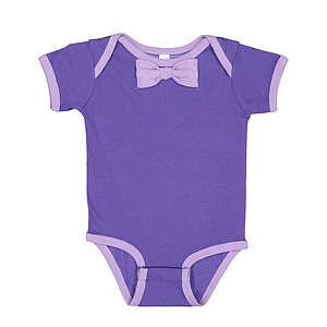 Infant Baby Rib Bow Tie Bodysuit - 4407