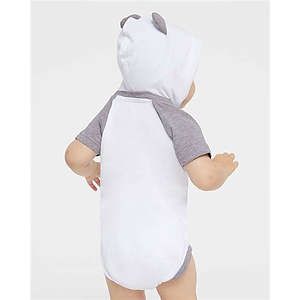 Infant Fine Jersey Raglan Bodysuit with Hood & Ears - 4417