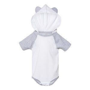 Infant Fine Jersey Raglan Bodysuit with Hood & Ears - 4417