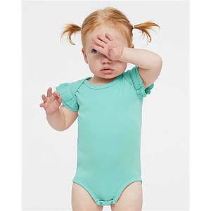 Infant Flutter Sleeve Baby Rib Bodysuit - 4439