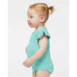 Infant Flutter Sleeve Baby Rib Bodysuit - 4439