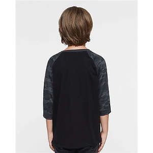 Youth Baseball Fine Jersey Three-Quarter Sleeve Tee - 6130