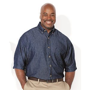 Men's Tall Denim Short Sleeve Shirt - 6211