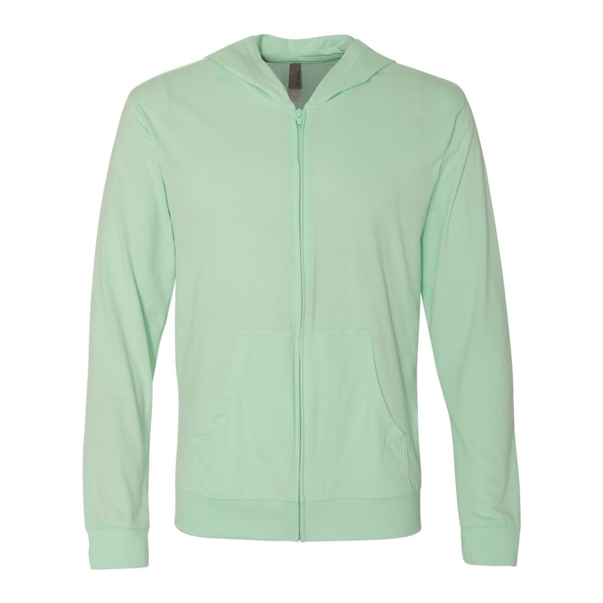 Unisex Sueded Long Sleeve Hooded Full Zip T-Shirt - 6491