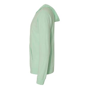 Unisex Sueded Long Sleeve Hooded Full Zip T-Shirt - 6491