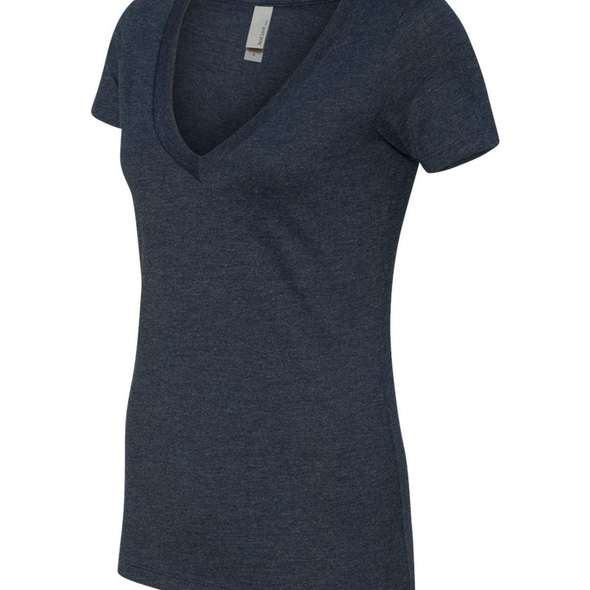 Women’s CVC Deep V-Neck T-Shirt - 6640