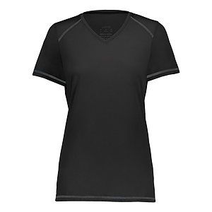 Women's Super Soft-Spun Poly V-Neck T-Shirt - 6844